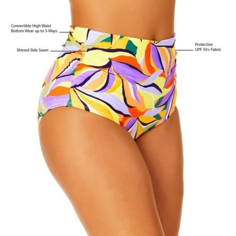 Anne Cole Women's Size XXL Convertible Swim Bottoms High Waist 'Sea Grass' NWT